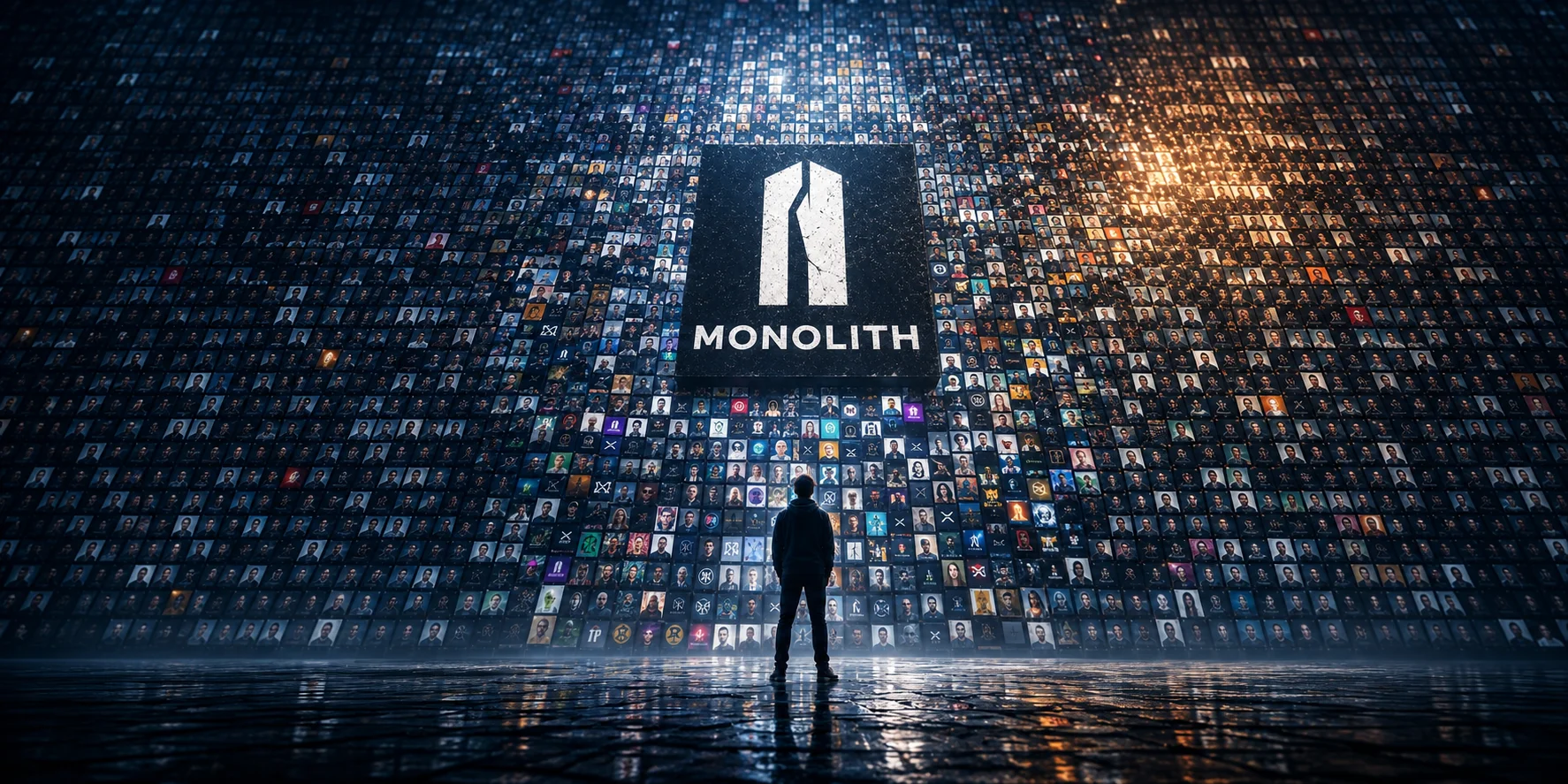Massive MONOLITH wall of digital real estate tiles